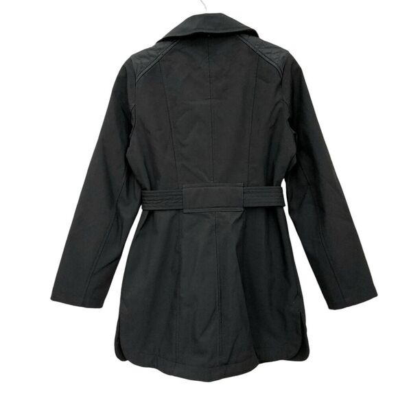 Sebby Collection Soft Shell Trench Coat Womens Medium Black Water Resistant - Picture 6 of 11